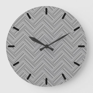 Grande Horloge Ronde Double blanc de Grey stripes
