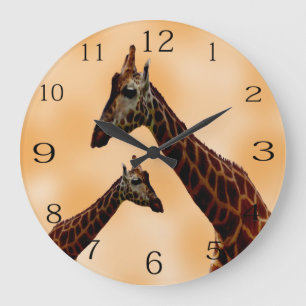 Grande Horloge Ronde Double problème de girafe,
