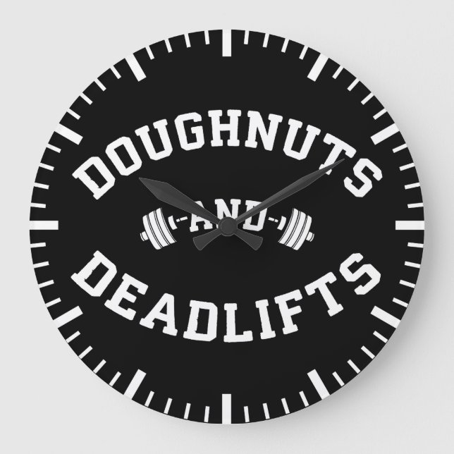 Grande Horloge Ronde Doughnut et Deadlifts - Drôle entraînement de gym (Recto)