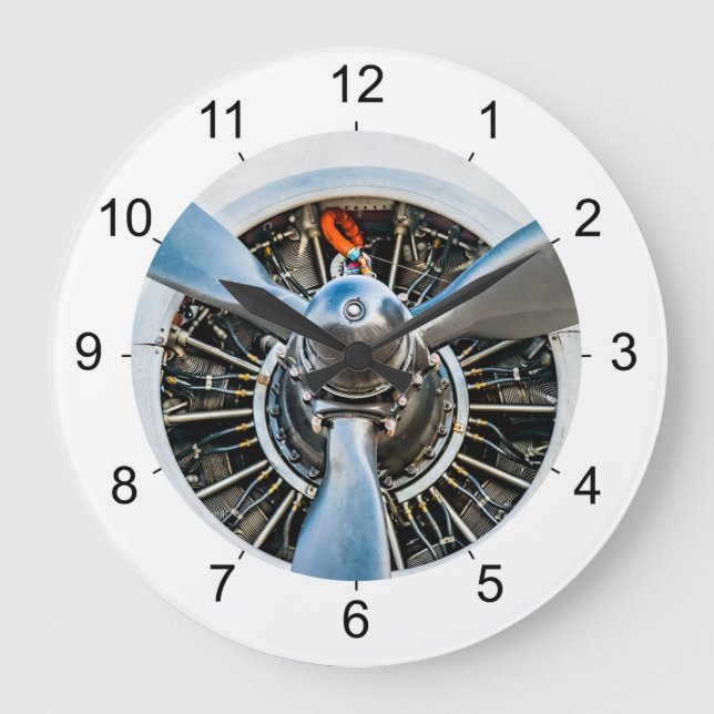 Grande Horloge Ronde Douglas DC-3 Aircraft. Hélice (Recto)