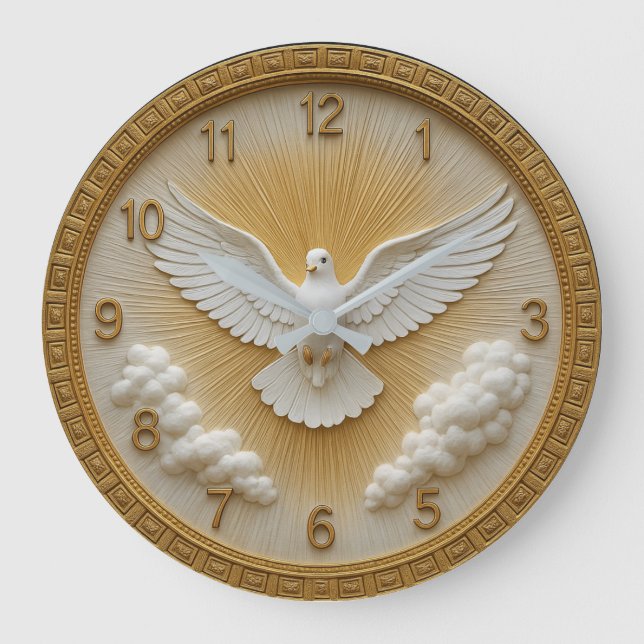 Grande Horloge Ronde Dove peace symbol bird spiritual harmony  (Recto)