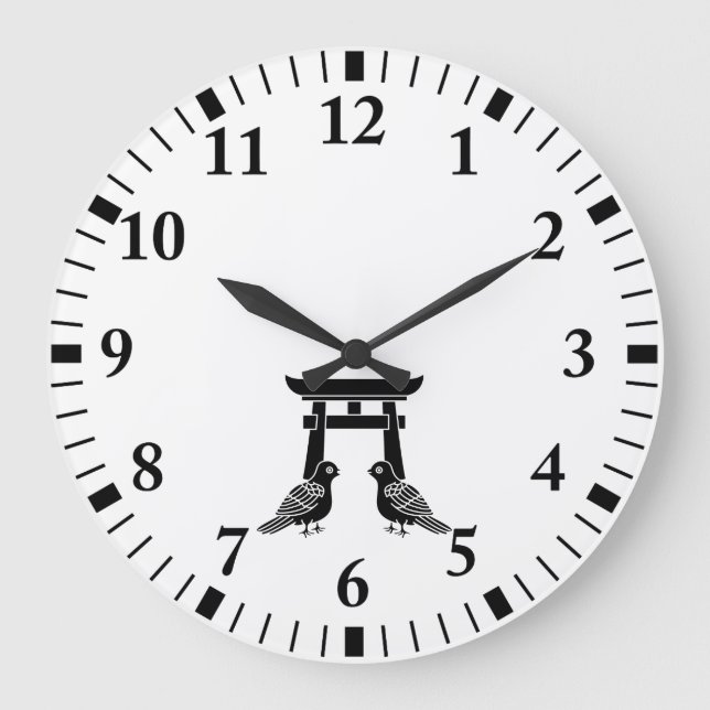Grande Horloge Ronde Doves et Torii face (Recto)