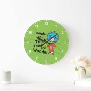Grande Horloge Ronde Dr Seuss   Merveilleuse et réfléchis. Pensez et ét