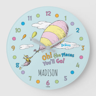 Grande Horloge Ronde Dr. Seuss | Oh, les endroits où tu vas !