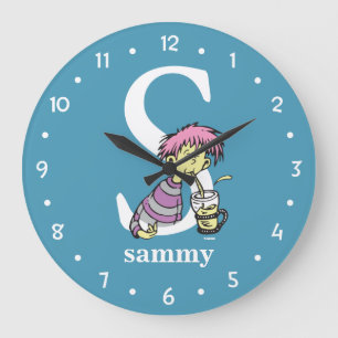 Grande Horloge Ronde Dr. Seuss's ABC: Letter S - White   Add Your Name