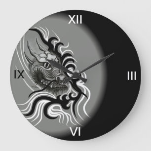 Grande Horloge Ronde Dragon à tatouage