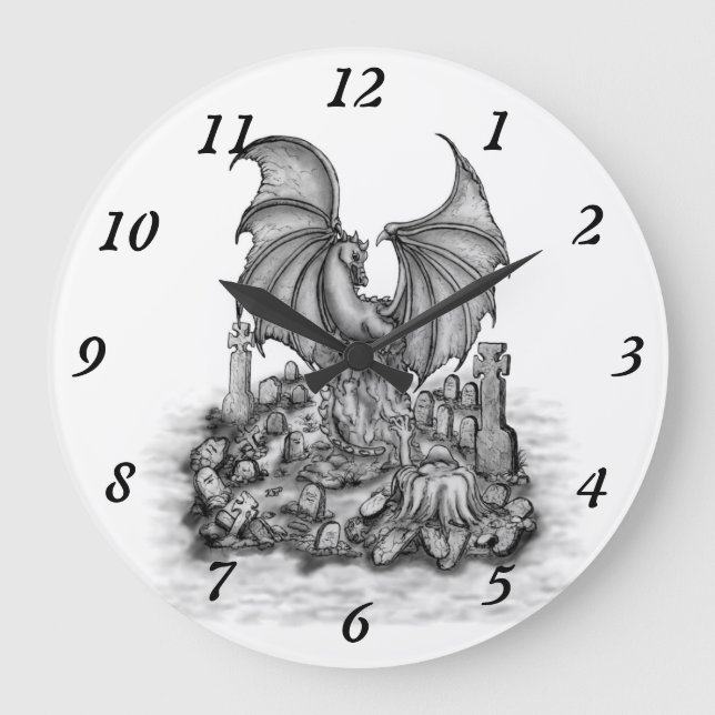 Grande Horloge Ronde Dragon avec Zombie (Recto)