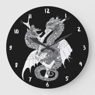 Grande Horloge Ronde Dragon de caméléon