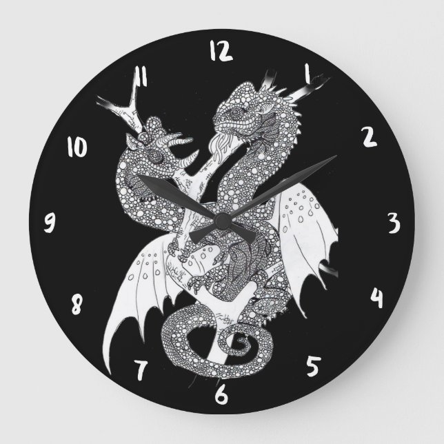 Grande Horloge Ronde Dragon de caméléon (Recto)