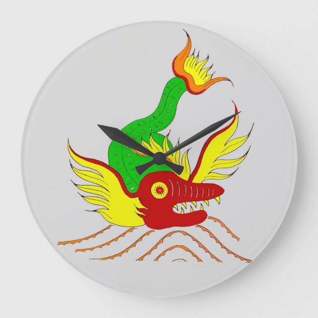 Grande Horloge Ronde dragon effrayant (Recto)