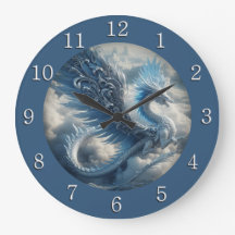 Dragon Époustouflant Entouré de Nuages Chiffres Bl