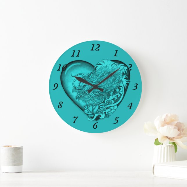Grande Horloge Ronde Dragon Heart (Maison)