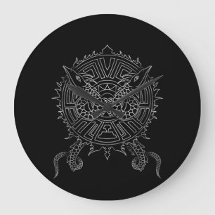 Grande Horloge Ronde Dragon Mandala Tattoo Design