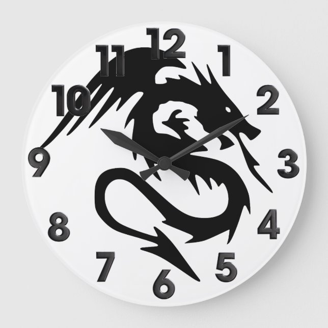 Grande Horloge Ronde Dragon noir (Recto)