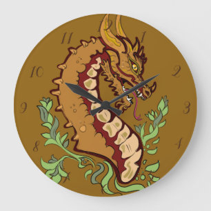 Grande Horloge Ronde Dragon stylisé