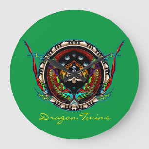 Grande Horloge Ronde Dragon Twins
