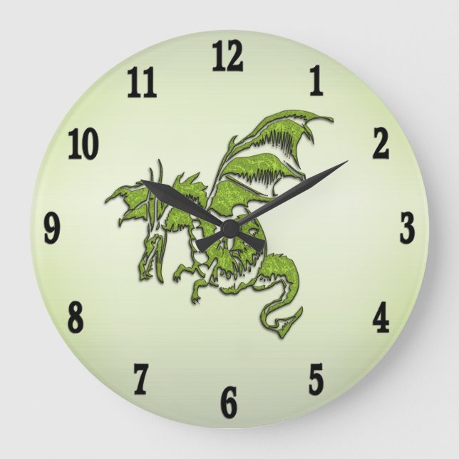 Grande Horloge Ronde Dragon volant vert (Recto)
