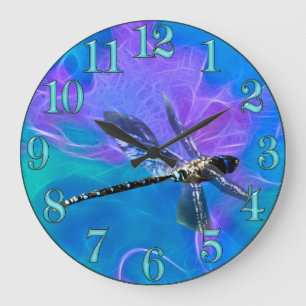Grande Horloge Ronde Dragonfly Damsel Fly Insect série de cadeaux