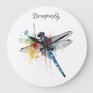 Grande Horloge Ronde Dragonfly Dreamscape, personnalisé