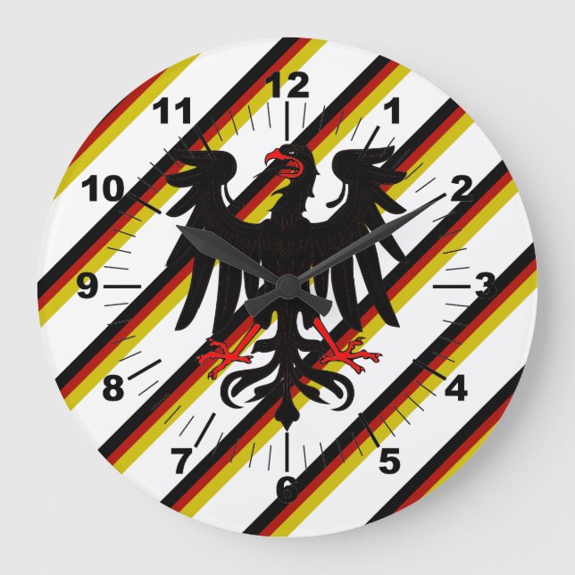 Grande Horloge Ronde Drapeau à rayures allemand (Recto)