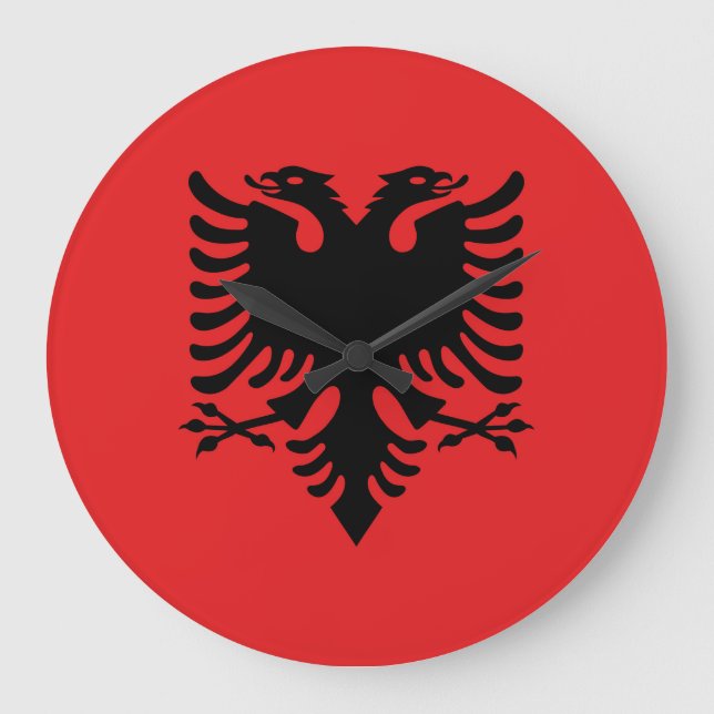 Grande Horloge Ronde Drapeau Albanie (Recto)