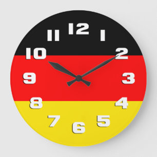 Grande Horloge Ronde Drapeau Allemagne