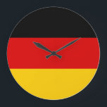 Grande Horloge Ronde Drapeau allemand<br><div class="desc">Produits World Flag personnalisables - N'hésitez pas à ajouter votre texte.</div>