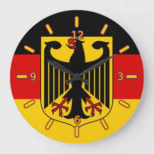 Grande Horloge Ronde Drapeau allemand avec l'horloge de crête (avec de