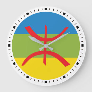 Grande Horloge Ronde Drapeau amazigh