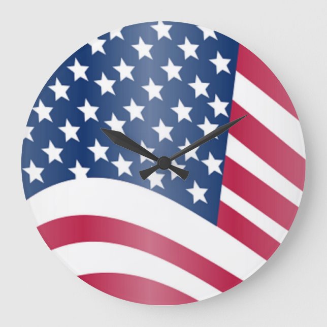 GRANDE HORLOGE RONDE DRAPEAU AMÉRICAIN (Recto)