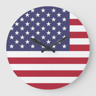 Grande Horloge Ronde Drapeau américain américain