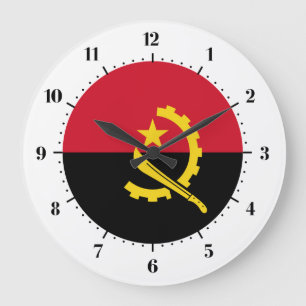 Grande Horloge Ronde Drapeau angolais