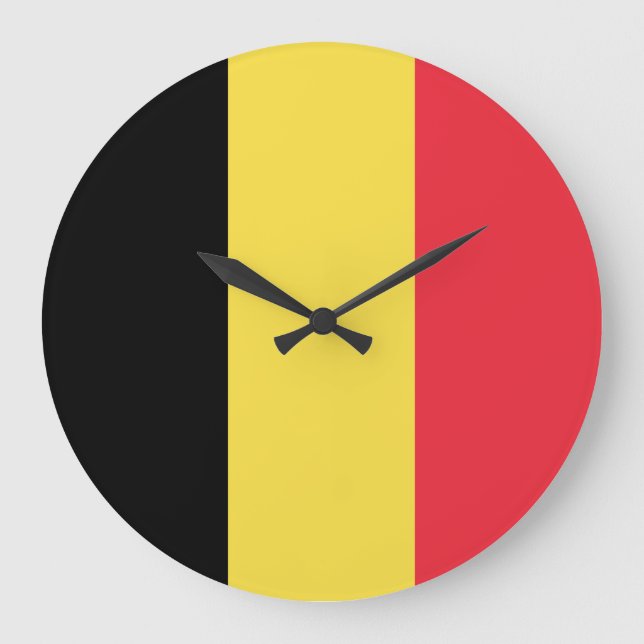 Grande Horloge Ronde Drapeau Belgique (Recto)