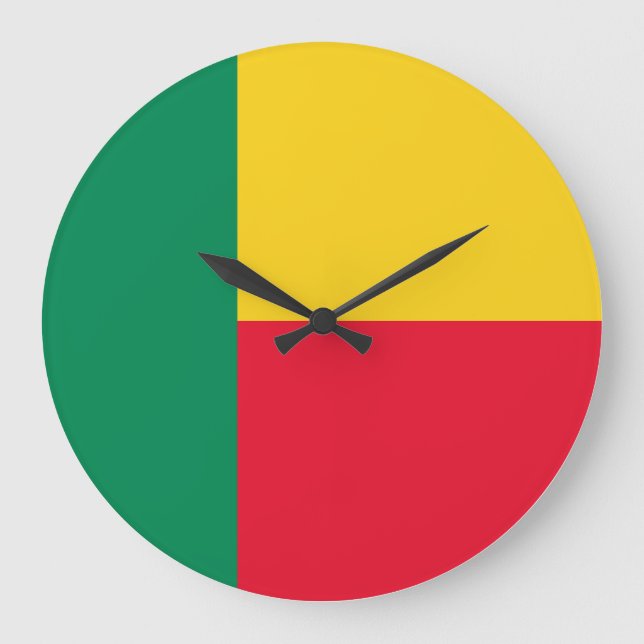 Grande Horloge Ronde Drapeau Bénin (Recto)