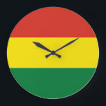 Grande Horloge Ronde Drapeau bolivien<br><div class="desc">Produits World Flag personnalisables - N'hésitez pas à ajouter votre propre texte.</div>