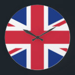 Grande Horloge Ronde Drapeau britannique<br><div class="desc">Produits World Flag personnalisables - N'hésitez pas à ajouter votre texte.</div>