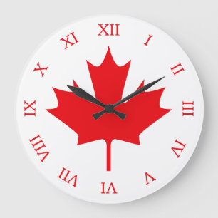 Grande Horloge Ronde Drapeau canadien