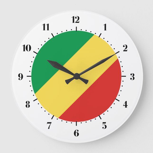 Grande Horloge Ronde Drapeau congolais (Recto)