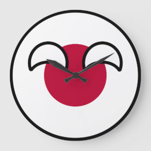 Grande Horloge Ronde Drapeau de campagne amusant Geeky Japon