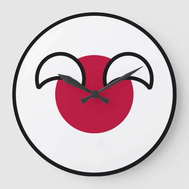 Grande Horloge Ronde Drapeau de campagne amusant Geeky Japon (Recto)