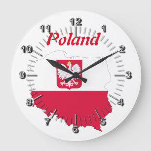 Grande Horloge Ronde Drapeau de campagne polonais