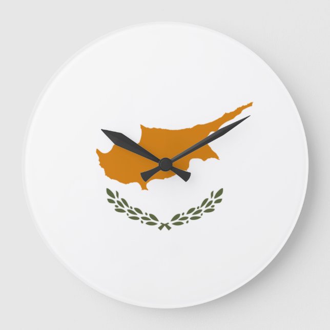 Grande Horloge Ronde Drapeau de Chypre (Recto)