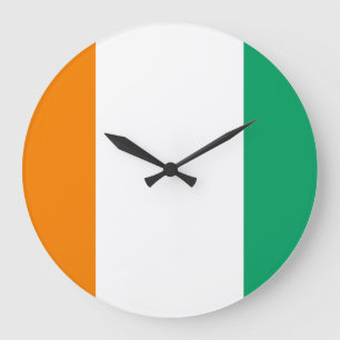 Grande Horloge Ronde Drapeau de Côte d'Ivoire