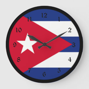 Grande Horloge Ronde Drapeau de Cuba