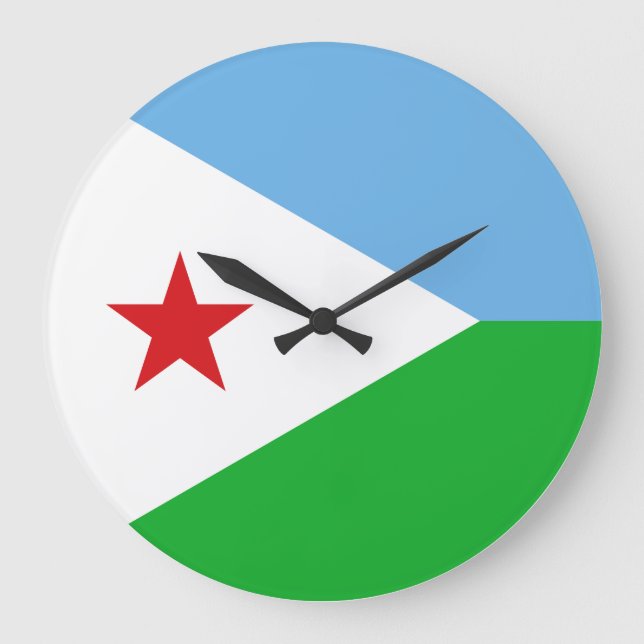 Grande Horloge Ronde Drapeau de Djibouti (Recto)