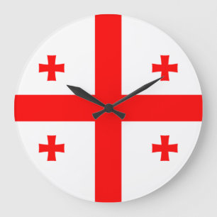Grande Horloge Ronde Drapeau de Géorgie