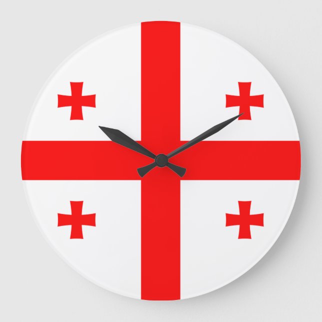 Grande Horloge Ronde Drapeau de Géorgie (Recto)
