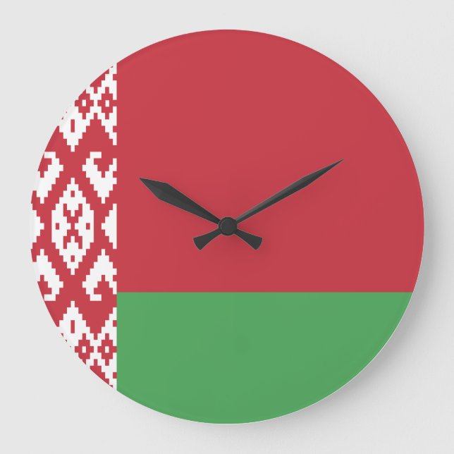 Grande Horloge Ronde Drapeau de la Biélorussie (Recto)