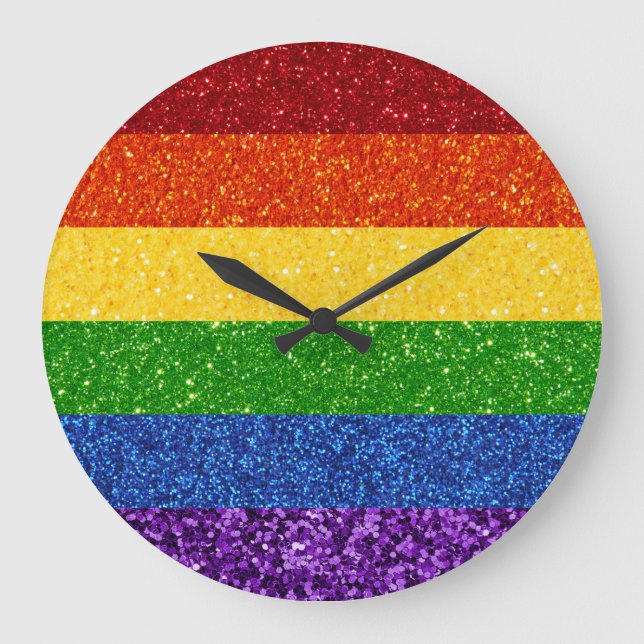 Grande Horloge Ronde Drapeau de la Fierté arc-en-ciel LGBT Parties scin (Recto)