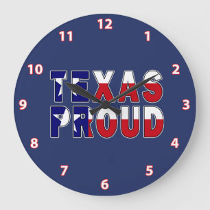 Grande Horloge Ronde Drapeau de la fierté du Texas